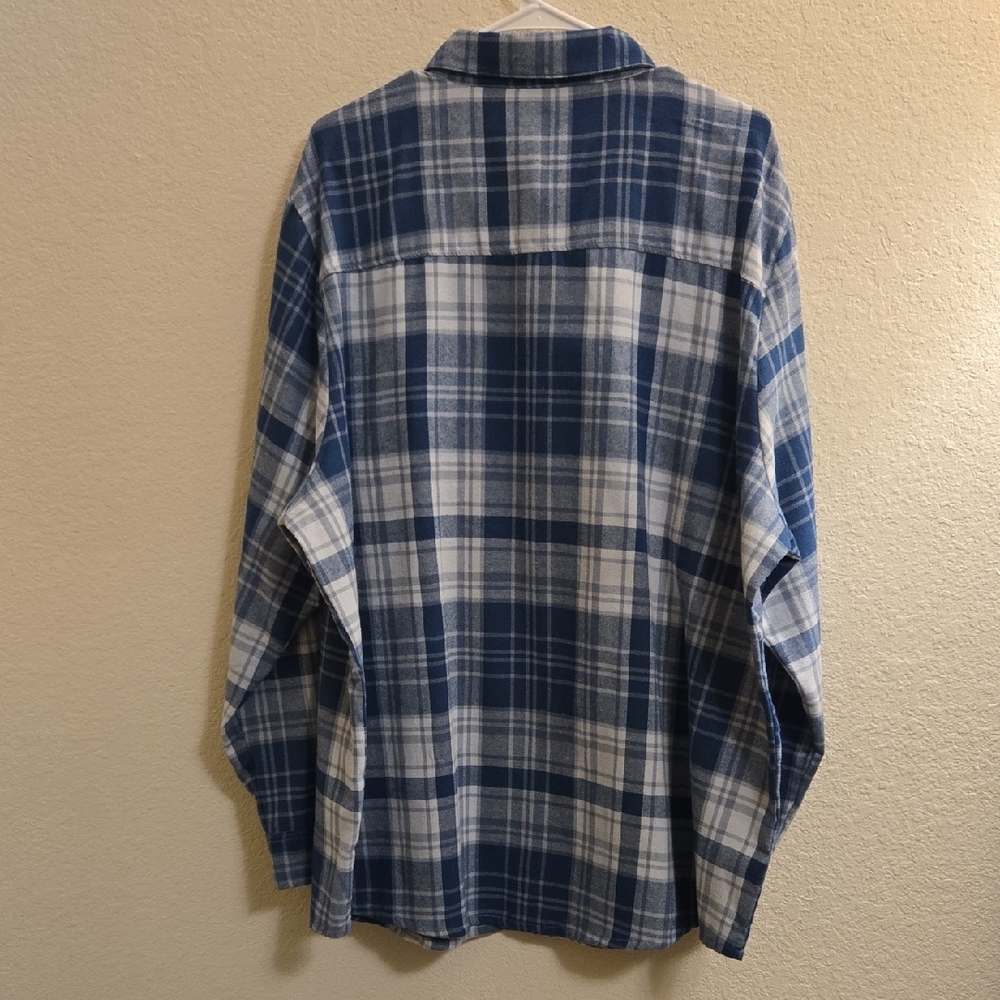 Yellowstone Dutton Ranch Plaid Flannel - Blue - 2XL - Picture 9 of 12